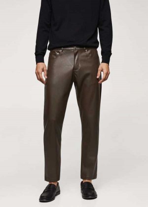 Mango Læder Effect Slim Fit Pants | MNG-22306