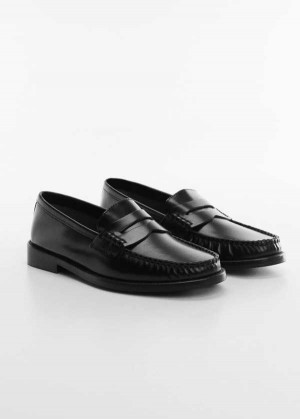 Mango Læder Penny Loafers | MNG-23377