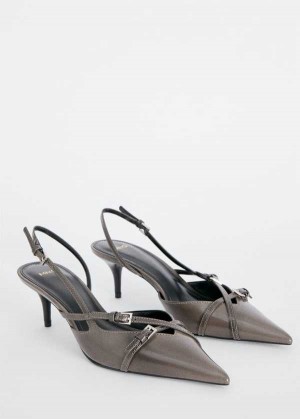 Mango Læder Podpatku Slingback Shoes With Buckles | MNG-23447