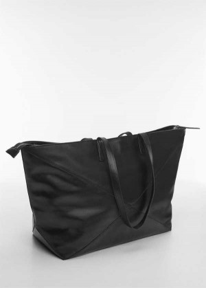 Mango Læder Shopper Bag | MNG-23347