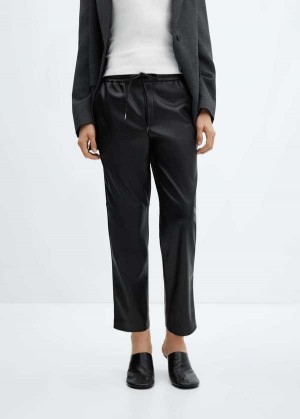 Mango Læder-effect Elastic Pasem Trousers | MNG-24574