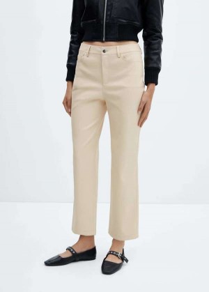 Mango Læder-effect Rovný Trousers | MNG-24288