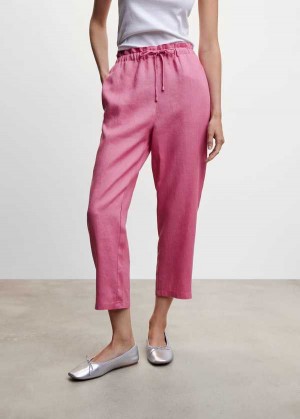 Mango Linen Jogger Trousers | MNG-24506