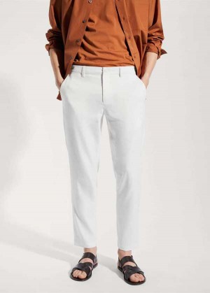 Mango Linen Slim-fit Pants With Inner Drawstring | MNG-22289