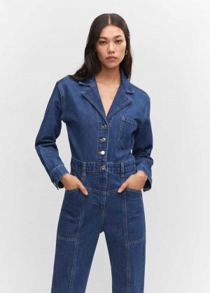 Mango Long Denim Jumpsuit | MNG-25694