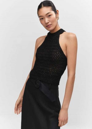 Mango Lurex Halter Neck Top | MNG-24864