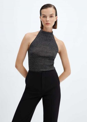 Mango Lurex Halter-neck Top | MNG-24683