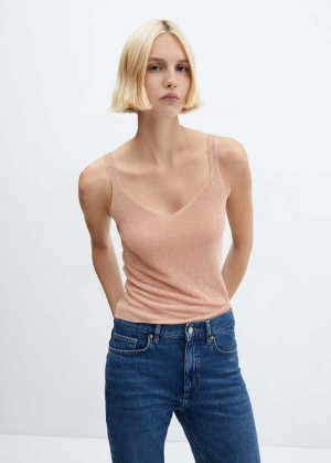 Mango Lurex Pletené Top | MNG-24708