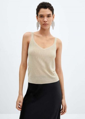 Mango Lurex Pletené Top | MNG-24906