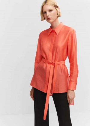 Mango Lyocell Shirt With Bow | MNG-25300