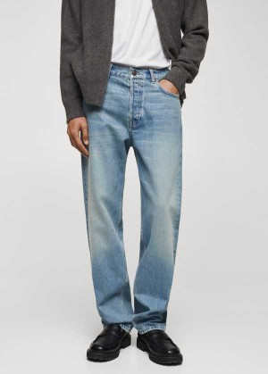 Mango Medium Wash Rovný-fit Jeans | MNG-21921