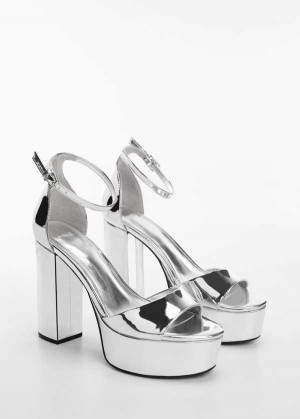 Mango Metallic Heel Sandals | MNG-23365