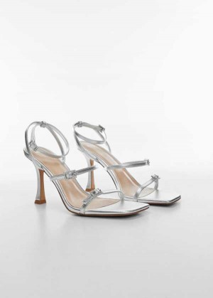 Mango Metallic Heel Sandals | MNG-23425