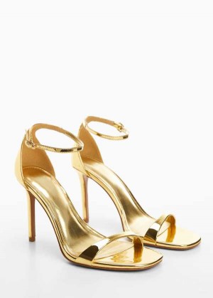 Mango Metallic Heel Sandals | MNG-23587