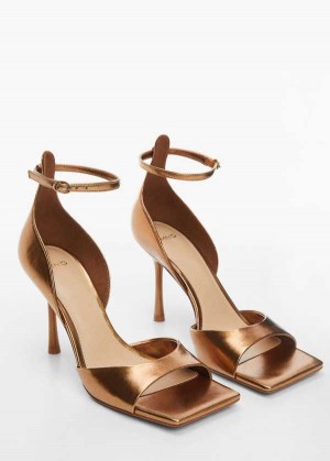 Mango Metallic Heel Sandals | MNG-23614