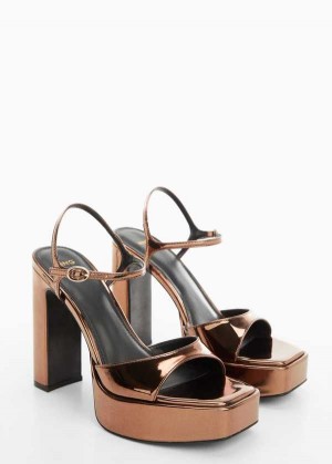 Mango Metallic Platformy Sandal | MNG-23597