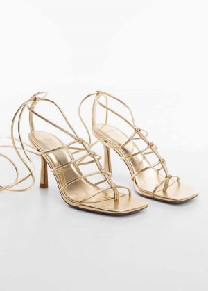 Mango Metallic Páskové Podpatku Sandal | MNG-23458