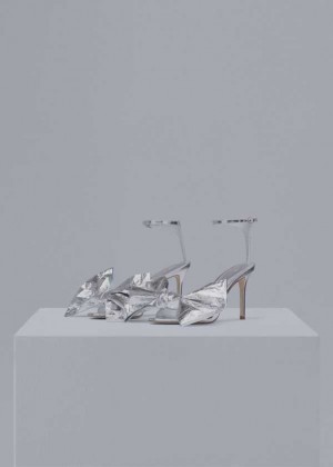 Mango Metallic Sandals With Bow Detail | MNG-23518