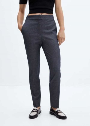 Mango Mid-rise Hubená Pants | MNG-24282