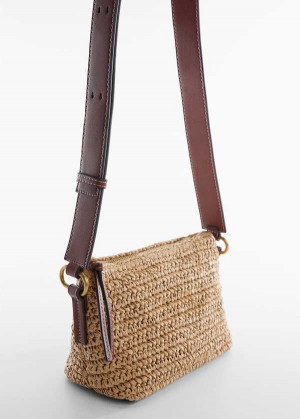 Mango Natural Fiber Shoulder Bag | MNG-23280