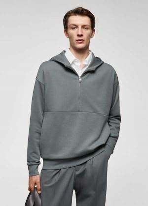 Mango Oversized Bavlněné Sweatshirt With Na Zip | MNG-21813