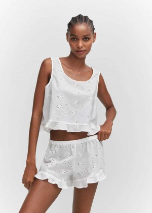 Mango Pajama Shorts With Openwork Detail | MNG-23699