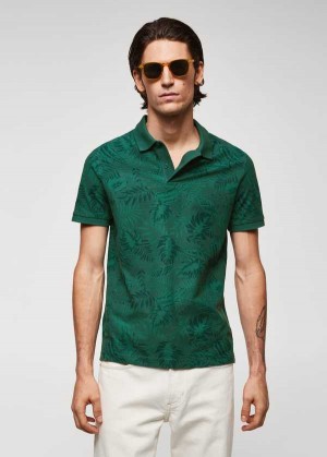 Mango Palm Print Polo Shirt | MNG-21540