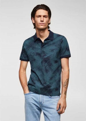 Mango Palm Print Polo Shirt | MNG-21541