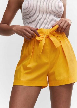 Mango Paperbag Shorts With Bow | MNG-24617