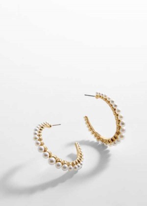 Mango Pearl Hoops Earrings | MNG-22770