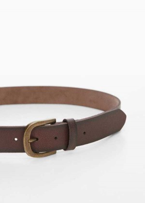 Mango Pebbled Læder Belt | MNG-21197