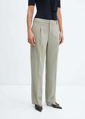 Mango Pleat Rovný Trousers | MNG-24369