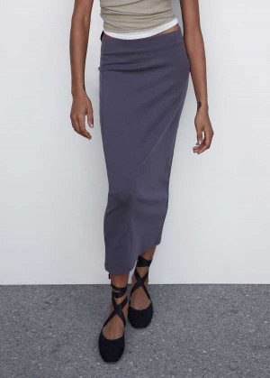 Mango Pletené Bavlněné Skirt | MNG-24074