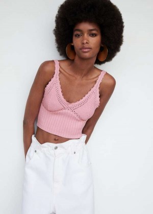 Mango Pletené Cropped Top | MNG-24802