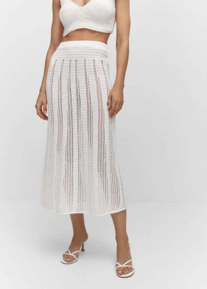 Mango Pletené Skirt With Openwork Details | MNG-24061