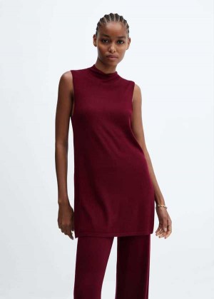 Mango Pletené Top With Side Slit | MNG-24763