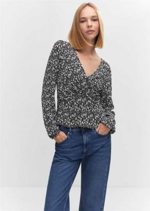 Mango Plisovaný Blouse With Button | MNG-25495