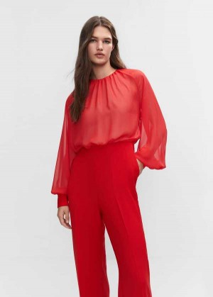 Mango Plisovaný Jumpsuit With Bow | MNG-25703