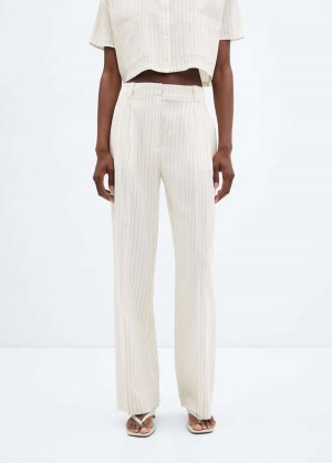 Mango Plisovaný Linen Pants | MNG-24545