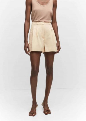 Mango Plisovaný Mid-rise Shorts | MNG-24598