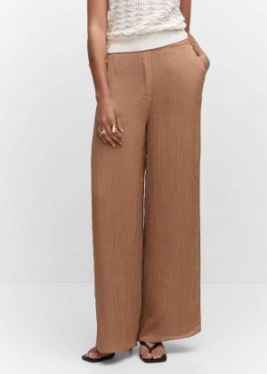 Mango Plisovaný Wideleg Pants | MNG-24442