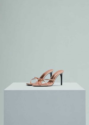 Mango Podpatku Læder Sandals With Straps | MNG-23561