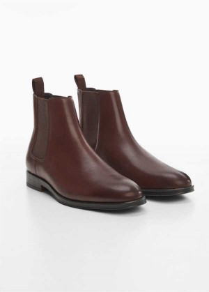 Mango Polished Læder Chelsea Boots | MNG-21316