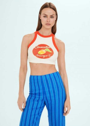 Mango Printed Halter-neck Cropped Top | MNG-24862