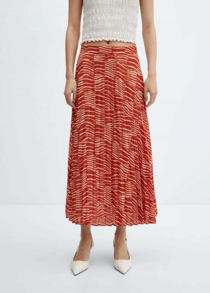 Mango Printed Plisovaný Skirt | MNG-24275