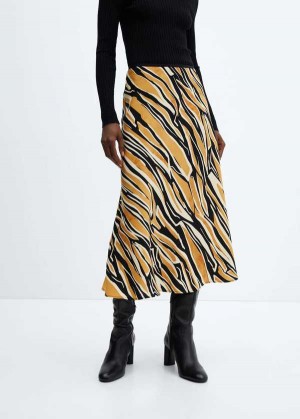 Mango Printed Satin Skirt | MNG-24160