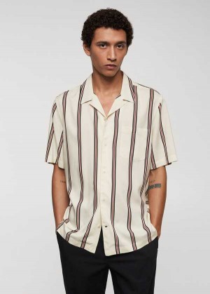 Mango Pruhovaný Bowling Fluid Shirt | MNG-22247