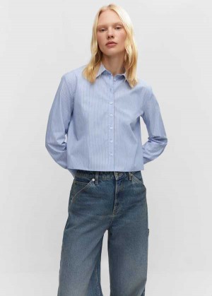 Mango Pruhovaný Cropped Shirt | MNG-25304