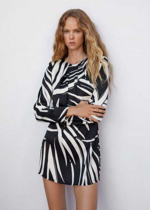 Mango Pruhovaný Jersey Šaty | MNG-25844