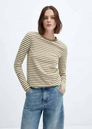 Mango Pruhovaný Long Sleeves T-shirt | MNG-25131